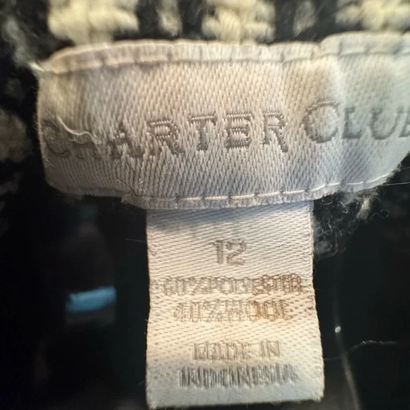 ‼️LADIES DEAL OF THE DAY‼️Charter Club Black and White Peacoat - Picture 7 of 8